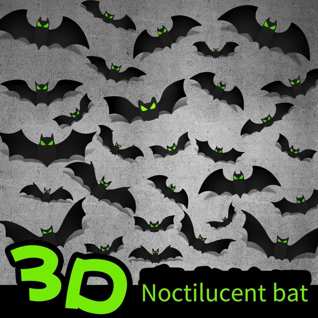 128 Pcs Halloween Bat Decorations Plastic Glow-In-The-Dark 3D Bat Wall Stickers Holiday Home Party Supply For Yard Porch